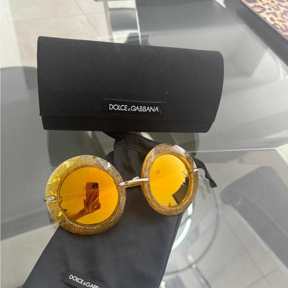Dolce $ Gabanna Gold Glitter Sunglasses